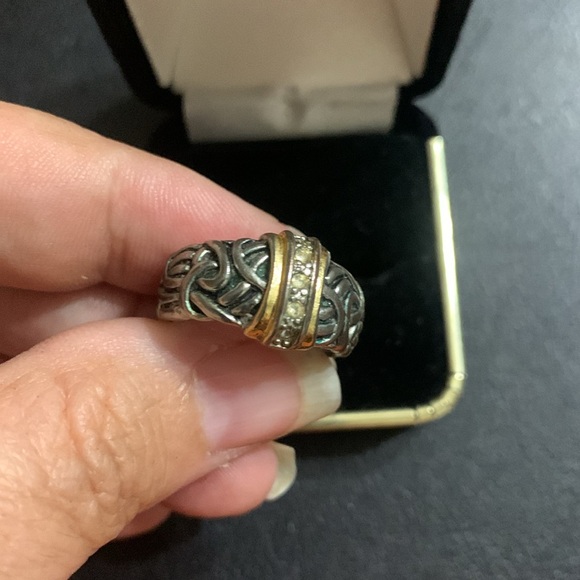 Byzantine style Silver and gold ring size 7 - Picture 2 of 5